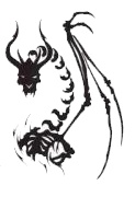 Keltska tetovaa zmaja kostura