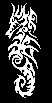 Bijela Tribal tetovaa zmaja