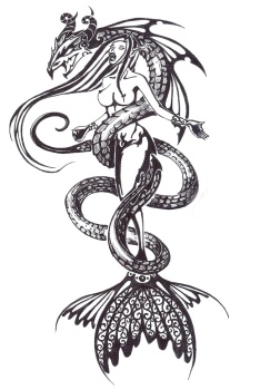 Tetovaa morske sirene i zmaja