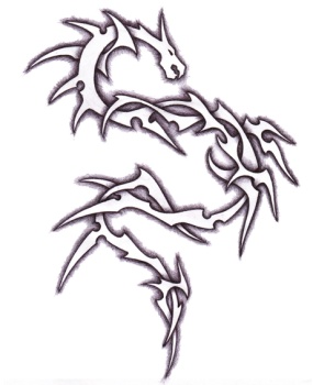 Tribal bijela tetovaa zmaja