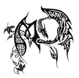 Tribal tetovaa dva zmaja